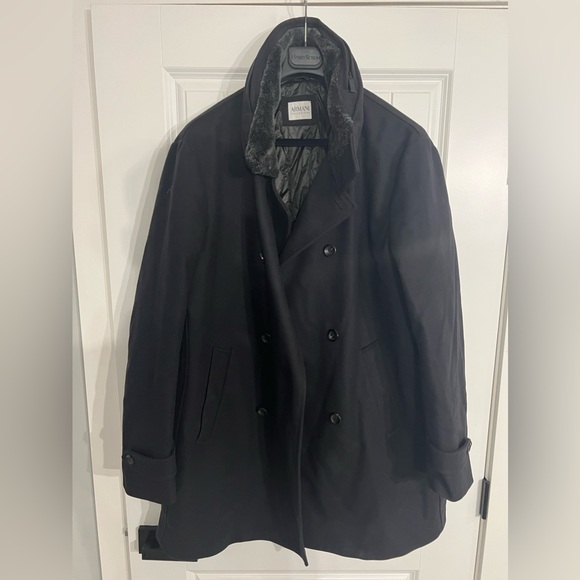 Armani collection winter over coat with fur collar - Picture 1 of 4
